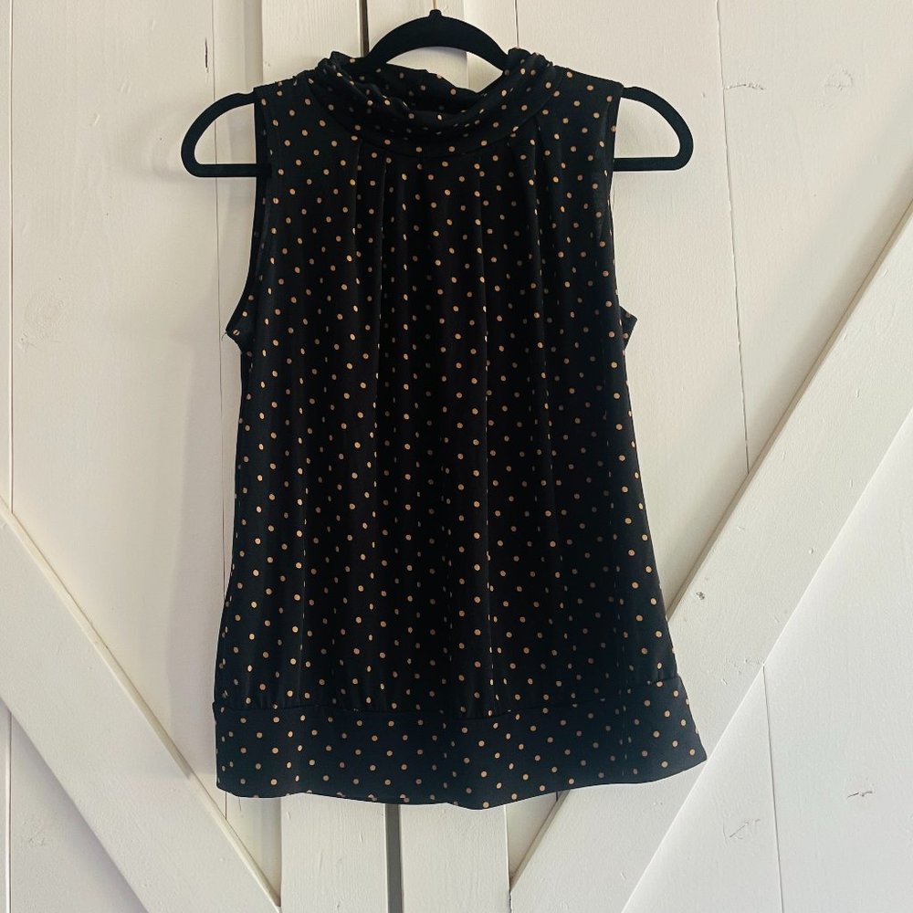 Sleeveless Mock Neck Blouse